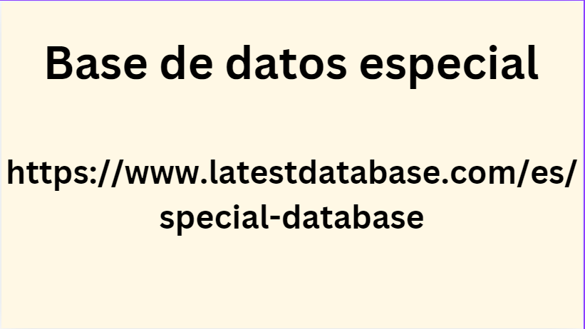 Base de datos especial 