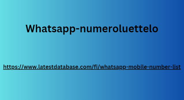 Whatsapp-numeroluettelo