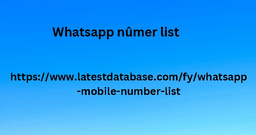 Whatsapp nûmer list