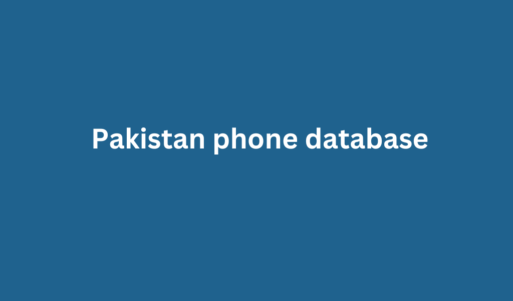 Pakistan phone database